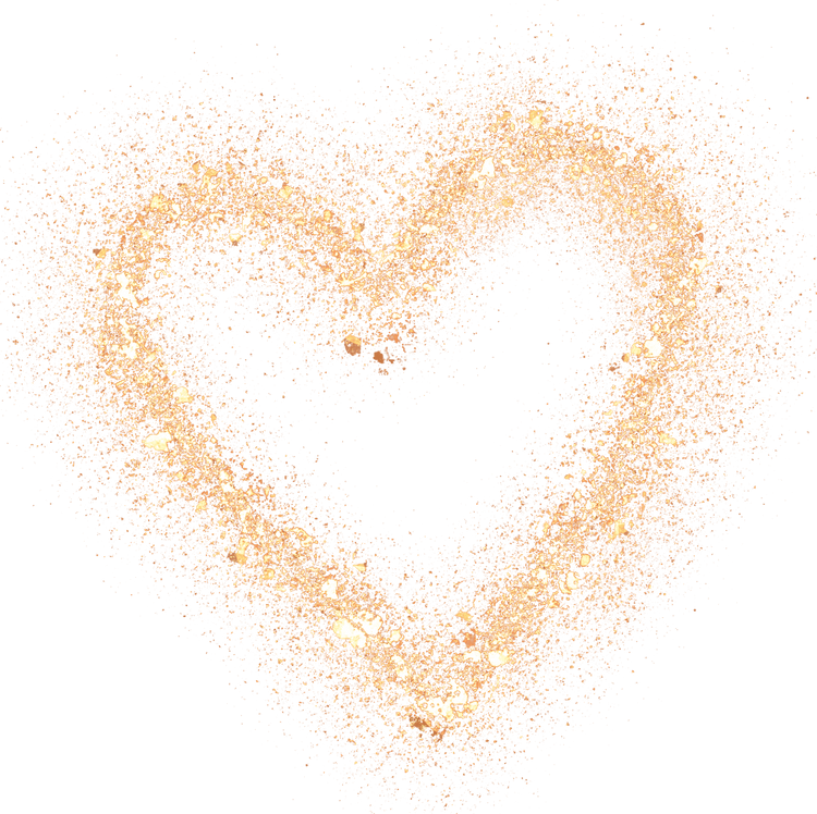 Heart Gold Glitter