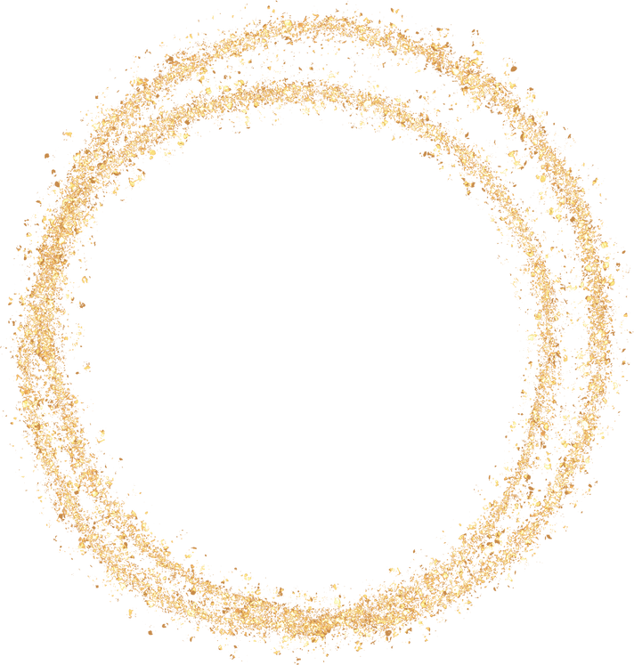 Two Circular Gold Glitters